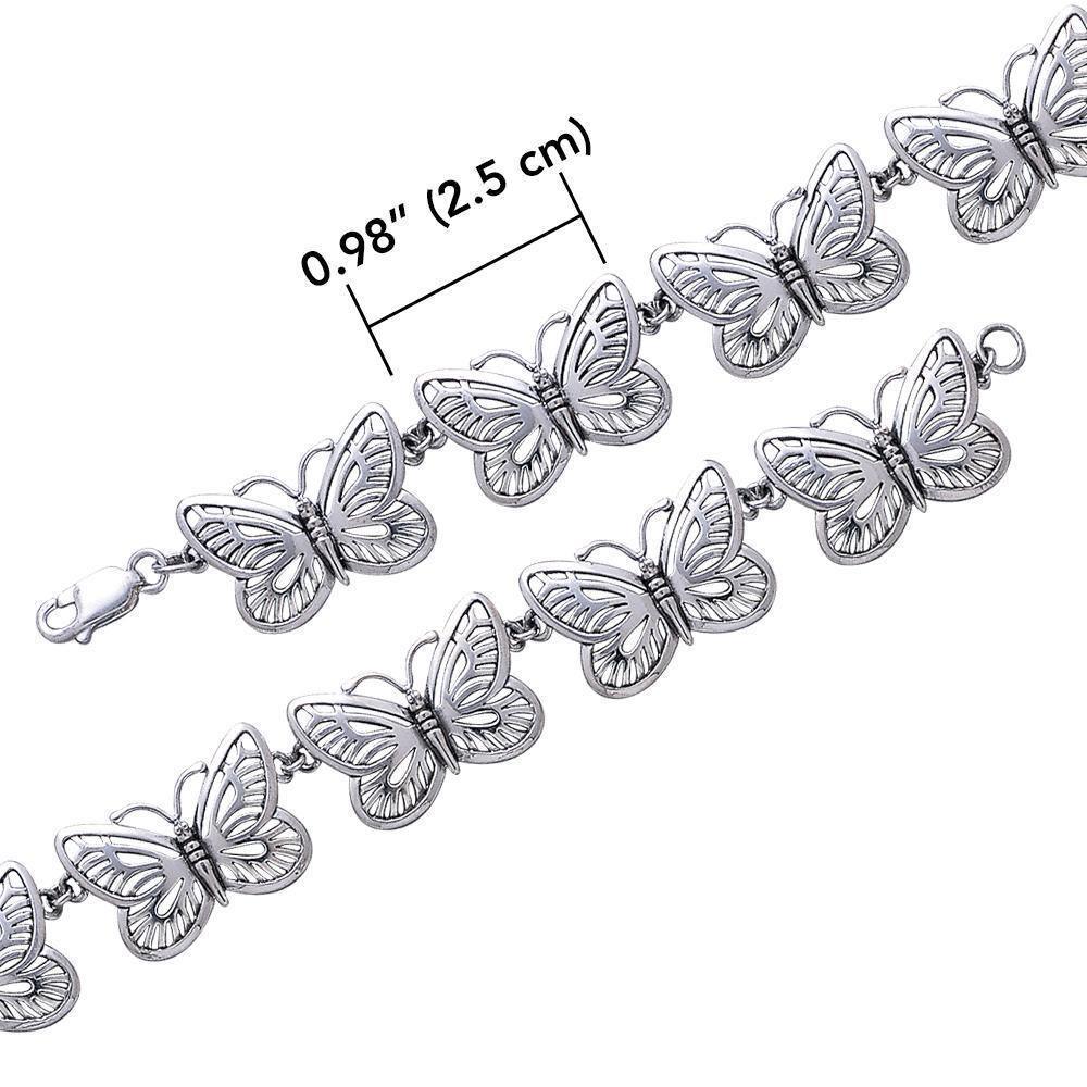 Channeling the butterfly spirit ~ Sterling Silver Jewelry Link Bracelet TBG220