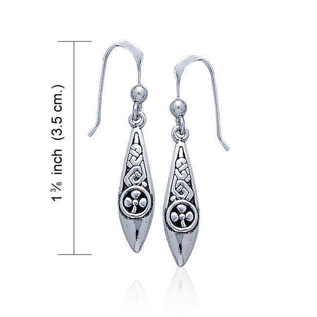 Celtic Knotwork Silver Shamrock Earrings TE2600