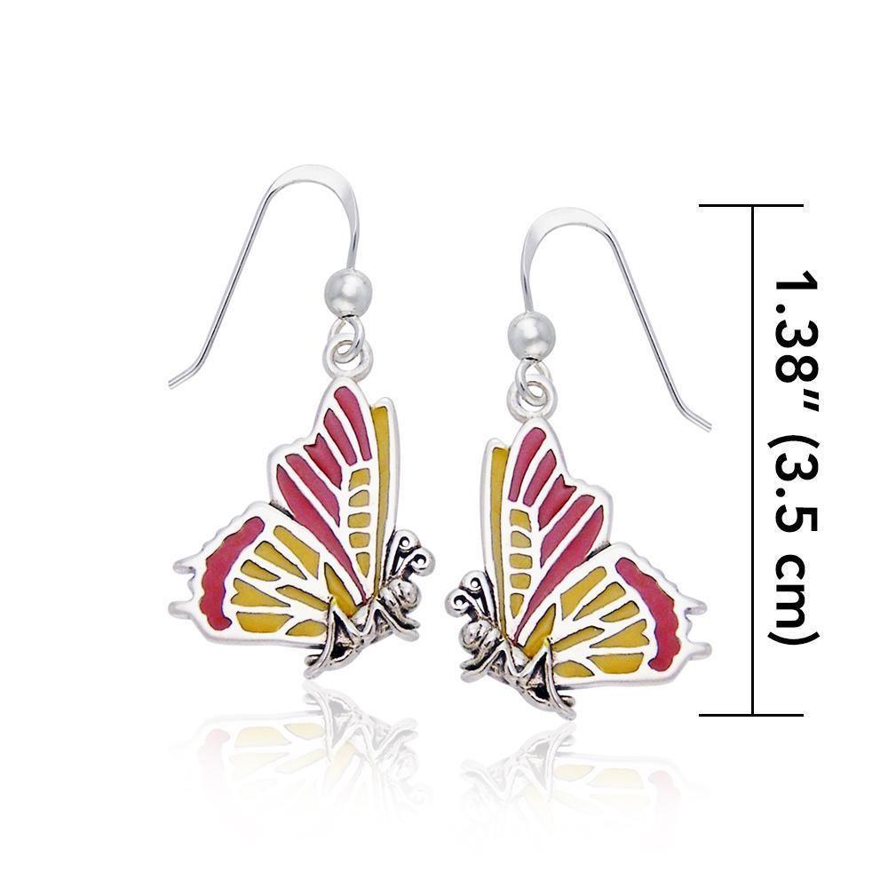 Lifes colorful transformation ~ Sterling Silver Jewelry Butterfly Hook Earrings TER516