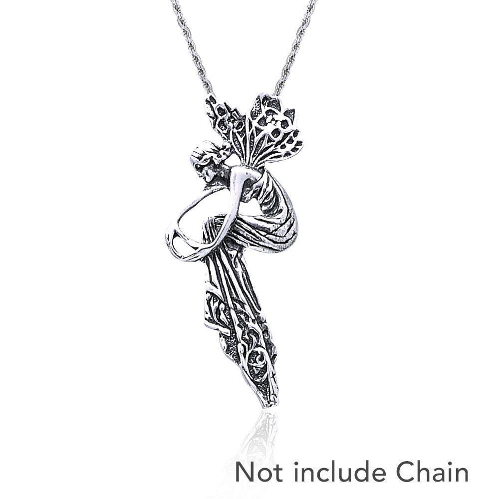 Fancy fairy awakening your mind ~ fine Sterling Silver Jewelry Pendant TP123