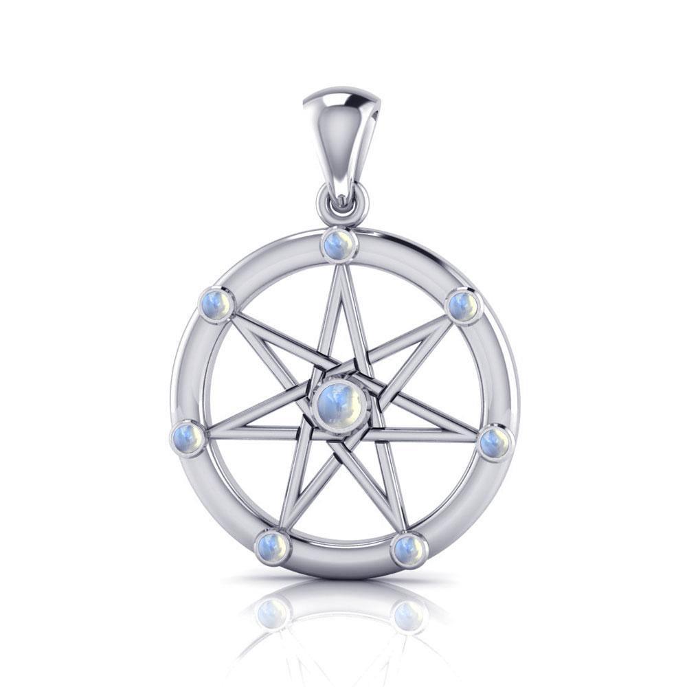 Elven Star with Gems Silver Pendant TP3134