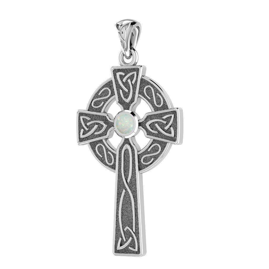Believe in thy Holy Cross ~ Sterling Silver Jewelry Pendant with a shimmering Gemstone TP3252
