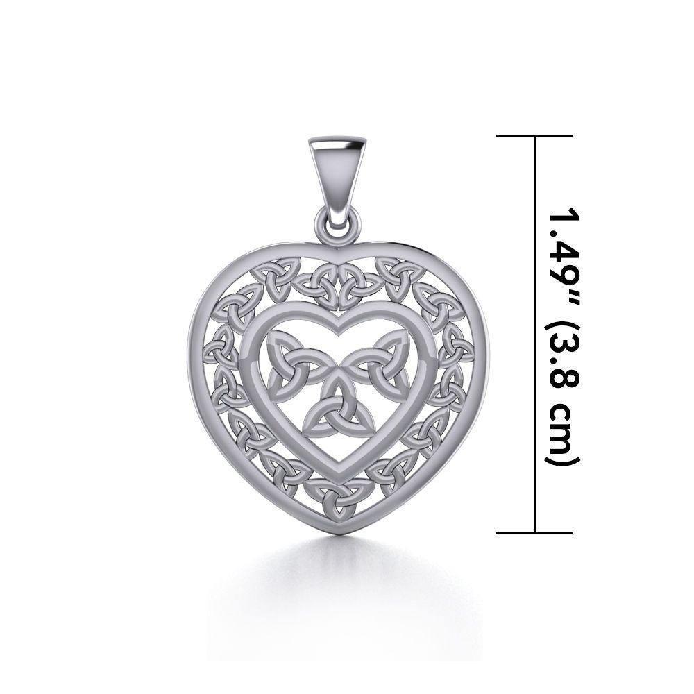 Celtic Heart Triquetra Knot Pendant TPD4693