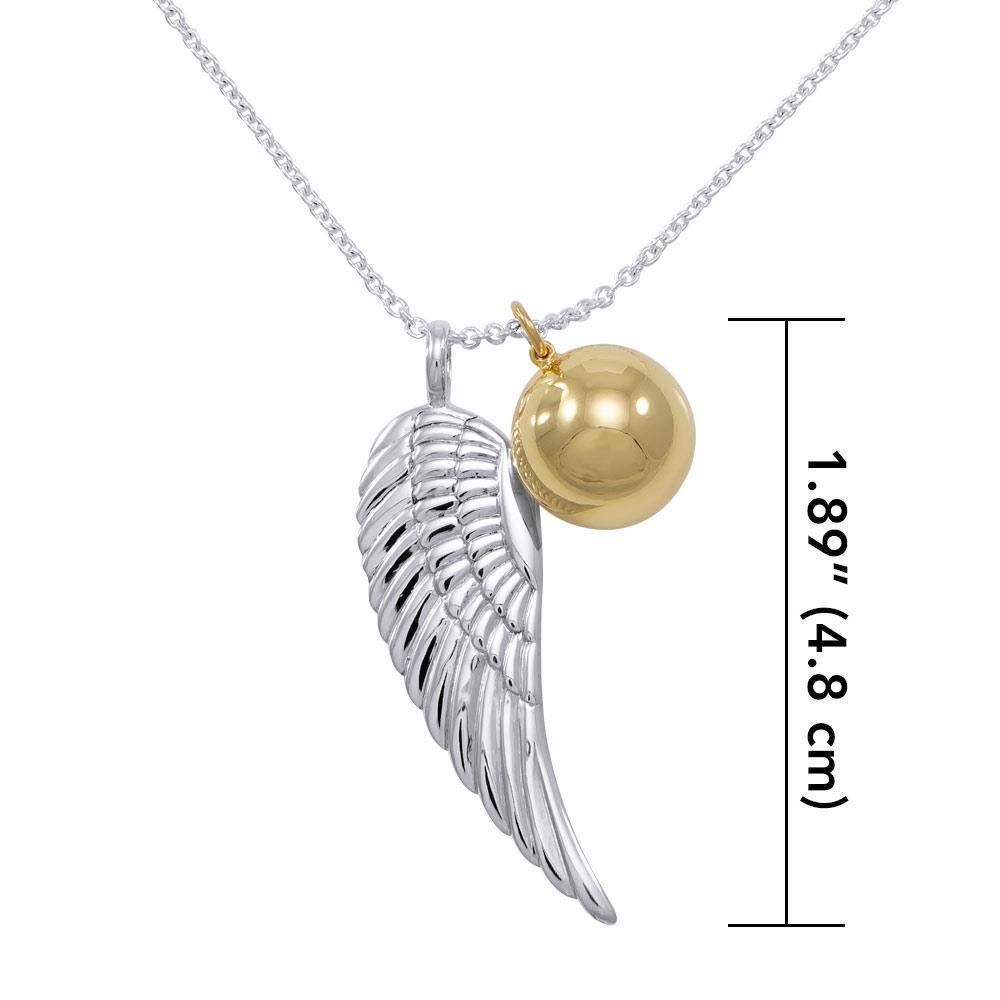Angels Wing With Globe Ball Necklace TSE711P