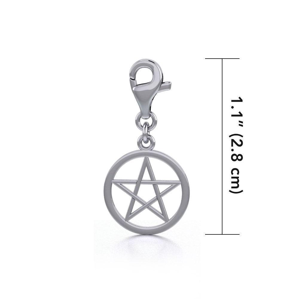 Silver Pentagram Pentacle Clip on Charm TWC009