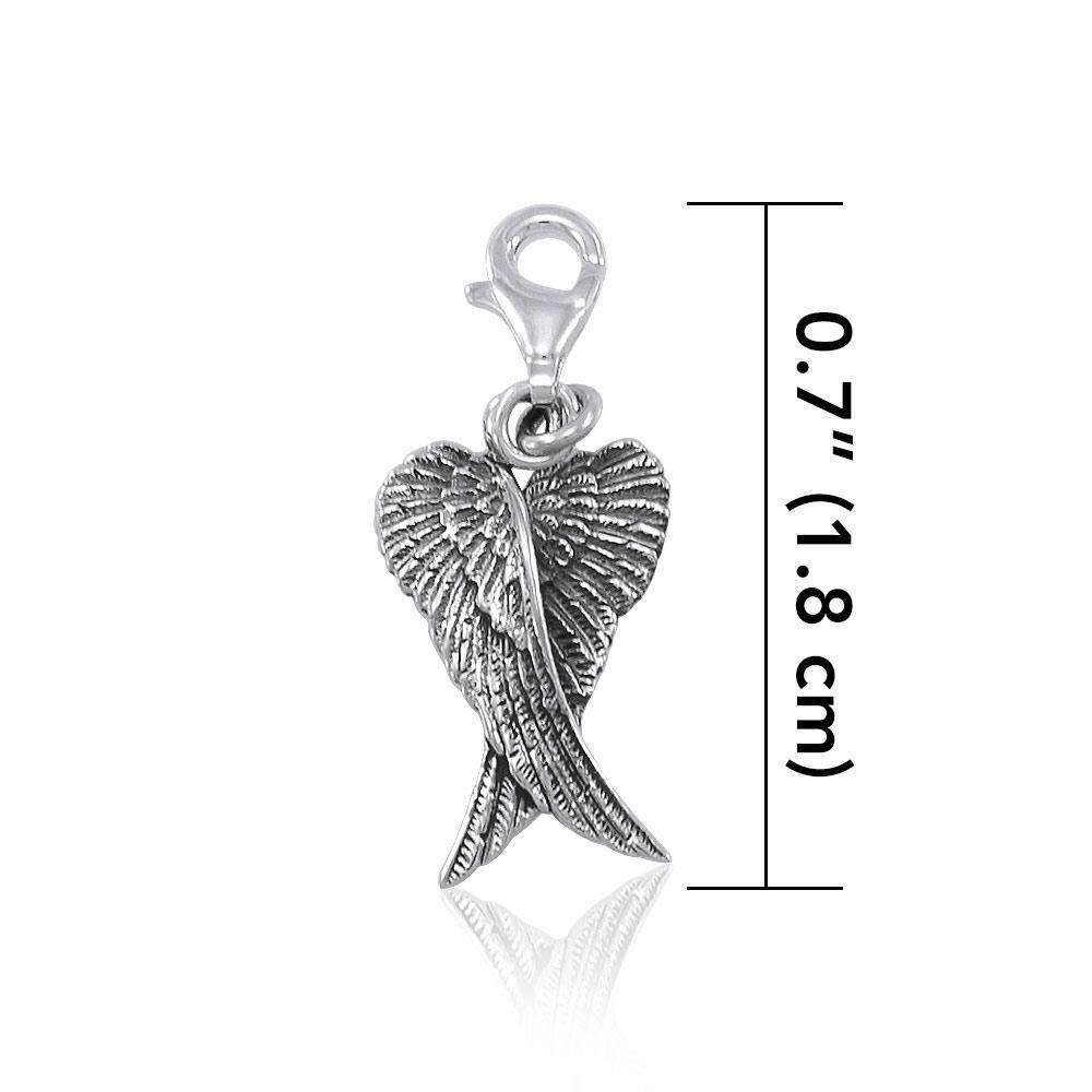 Angel Wings Silver Clip Charm TWC085