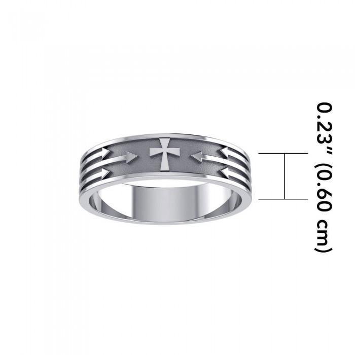 Cross and Arrows Sterling Silver Ring JR230