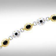 Black Magic Elegant Ovals Silver & Gold Bracelet MBL094 Bracelet