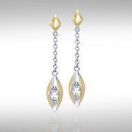 Black Magic Silver & Gold Earrings MER405 Earrings
