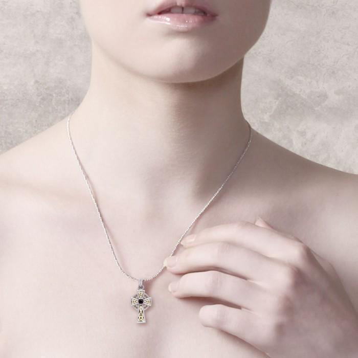 Celtic Cross Silver & Gold Pendant MPD1805
