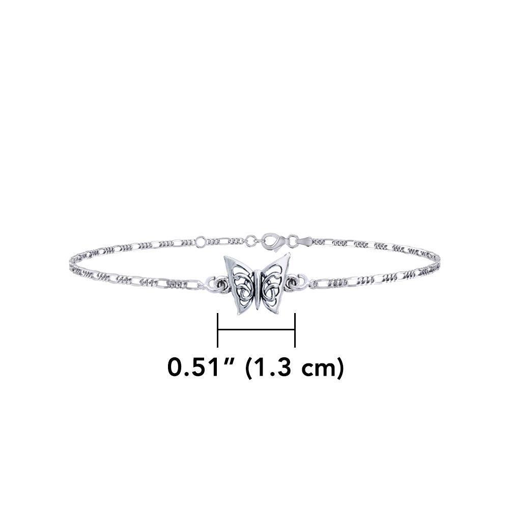 Butterfly Sterling Silver Anklet TAL037 - peterstone.dropshipping
