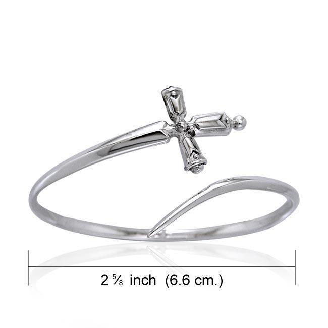 Silver Cross Bangle Cuff Bracelet TBA124 Bangle
