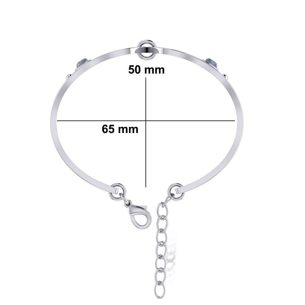 Goddess Silver Cuff Bracelet with Gemstone TBA271 Cuff Bracelet