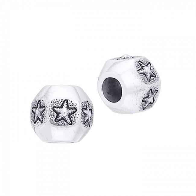 Round Starfish Silver Bead TBD042