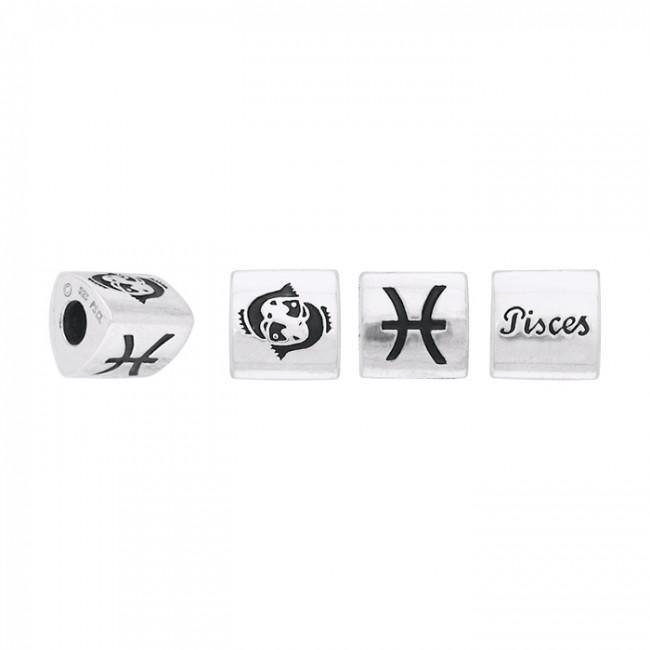 Triangle Pisces Zodiac Silver Bead TBD096