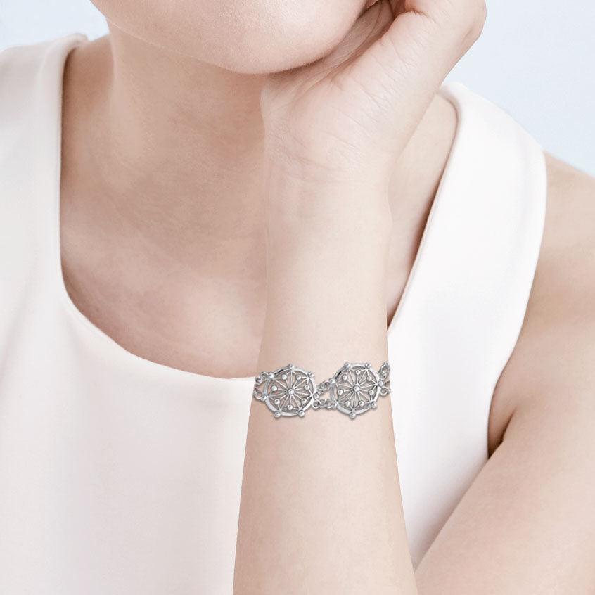 Round Tetragram Energy Symbol Silver Medallion Bracelet TBL268 - peterstone.dropshipping