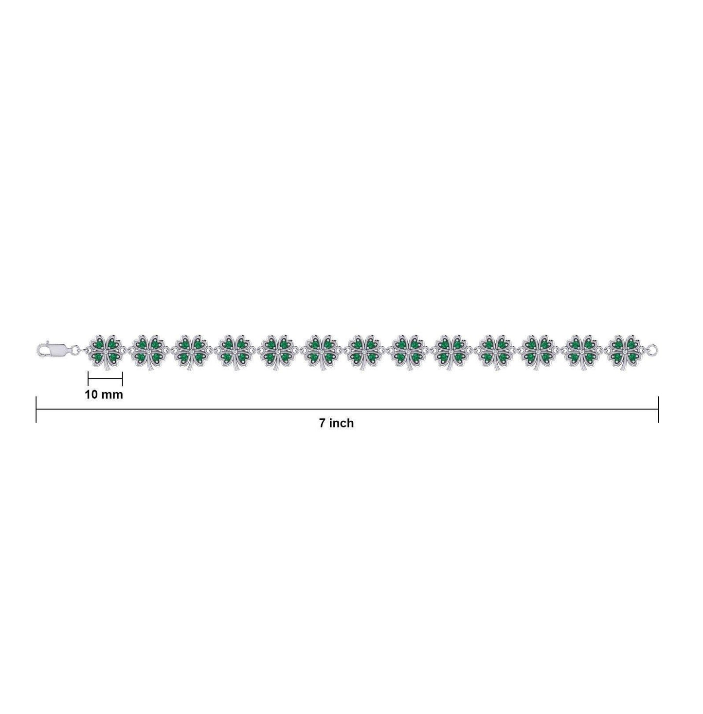 Lucky Gemstones Four Leaf Clover Silver Link Bracelet TBL396 Link Bracelet