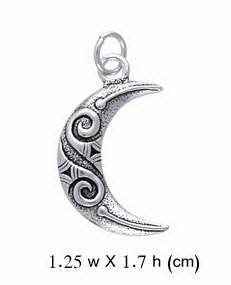 Celtic Spiral Crescent Moon Charm TC1085 - peterstone.dropshipping