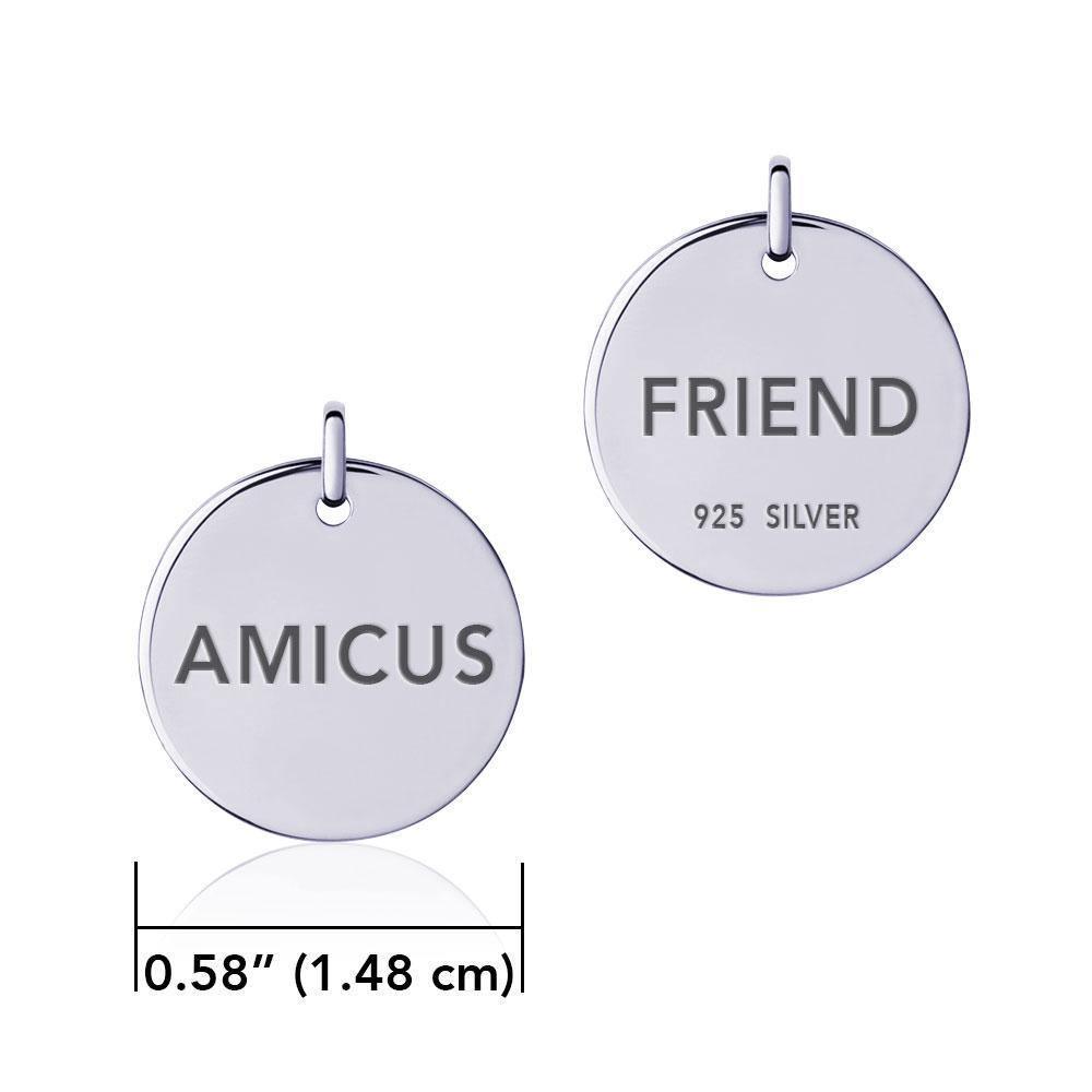 Power Word Friend or Amicus Silver Disc Charm TCM318 Charm