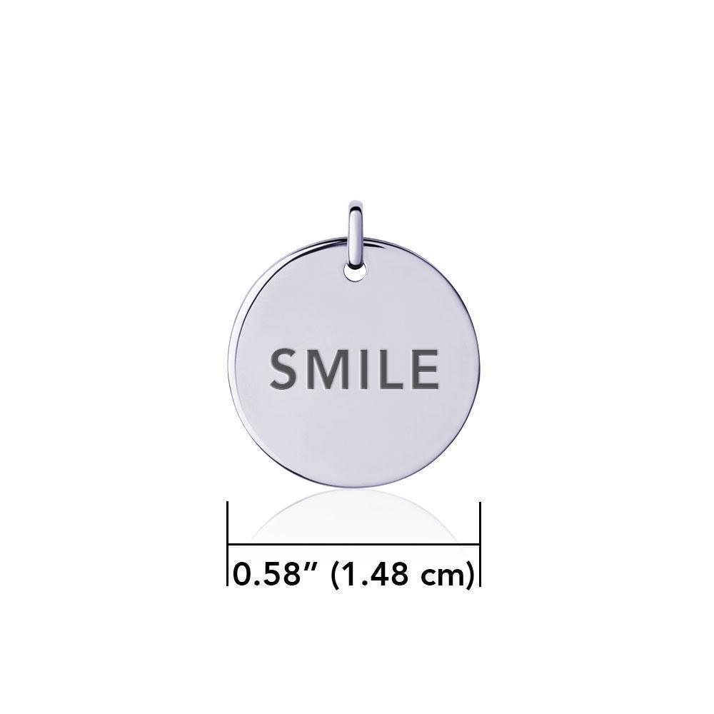 Power Word Smile Silver Disc Charm TCM338 Charm
