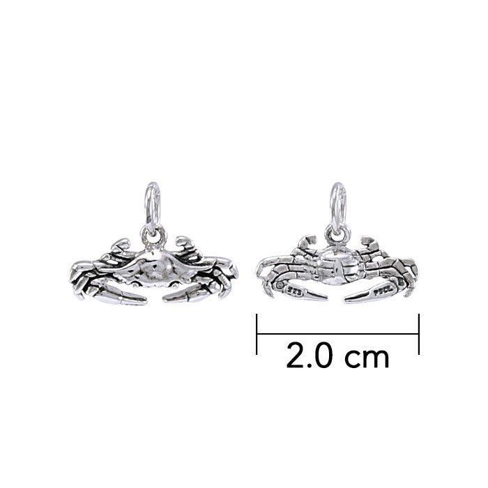 3 Dimensional Blue Crab Silver Charm TCM580 - peterstone.dropshipping