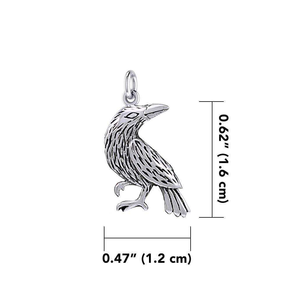 Small Raven Silver Charm TCM663 Charm
