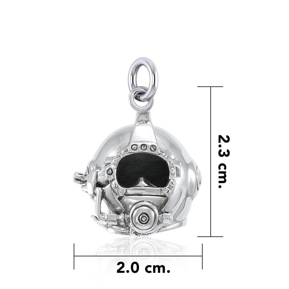 3 Dimensional Diving Helmet Sterling Silver Charm TCM695 - peterstone.dropshipping