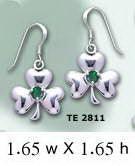 A symbolic charm in Irish culture ~ Sterling Silver Jewelry Shamrock Hook Earrings TE2811 - peterstone.dropshipping