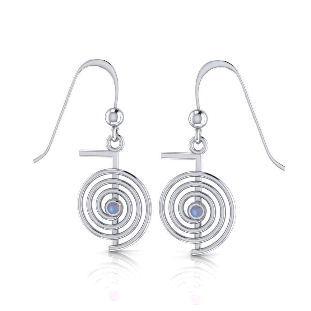 Reiki Spiral Silver Earrings TE2902 Earrings