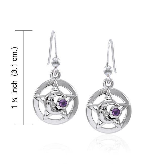 Moon Gemstone Silver The Star TER1574 Earrings