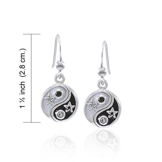 Star Yin Yang Silver Earrings TER1578 Earrings