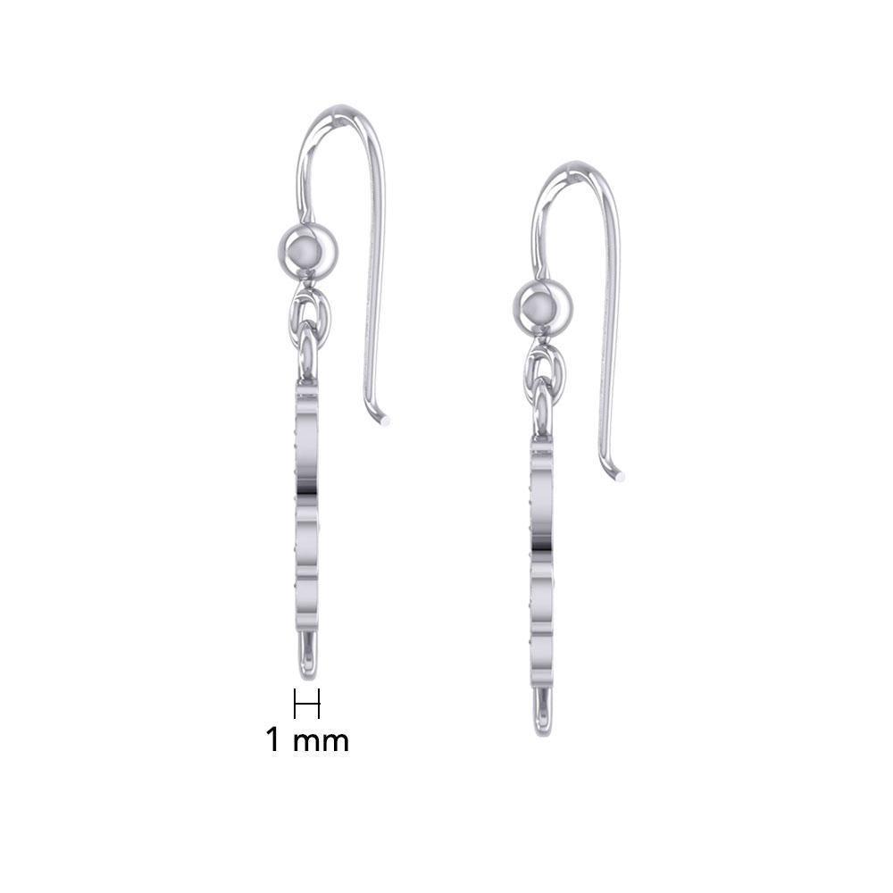 A young spring of luck and happiness Silver Jewelry Celtic Shamrock Hook Earrings with Marcasite TER1800 Earrings