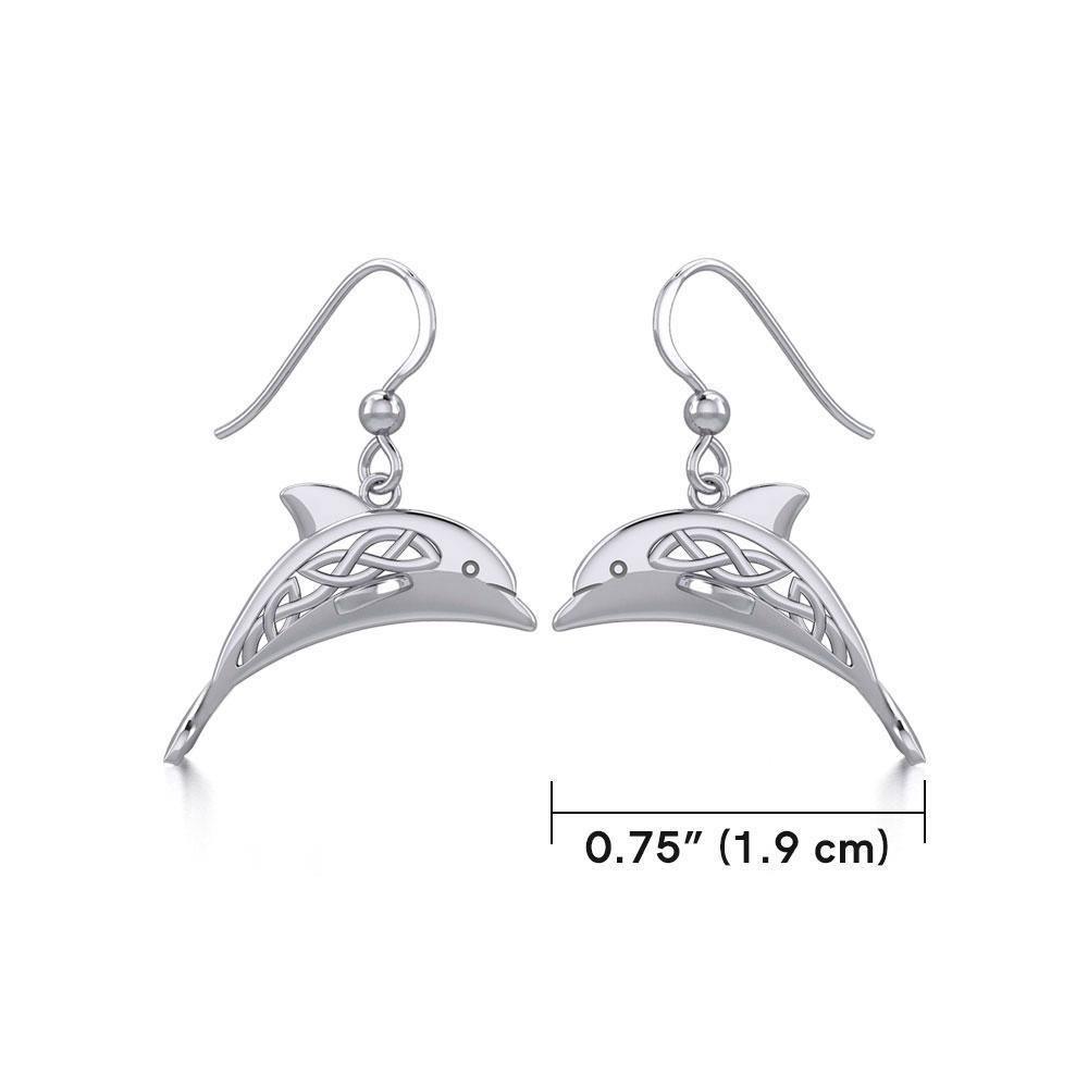 Celtic Joyful Dolphins Silver Earrings TER1951 - Wholesale Jewelry