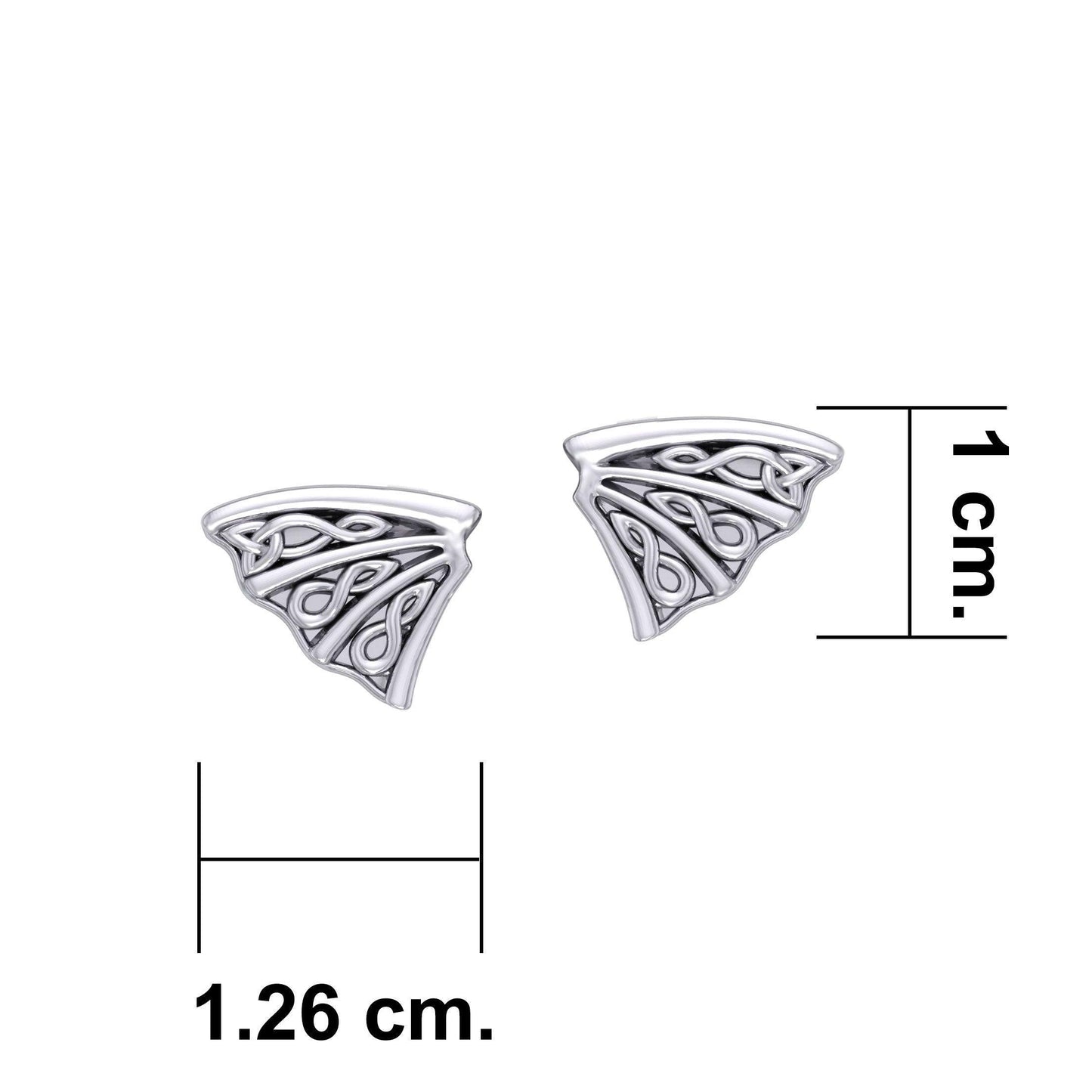 Dragon Wings with Celtic Design Silver Post Earrings TER2036 - peterstone.dropshipping