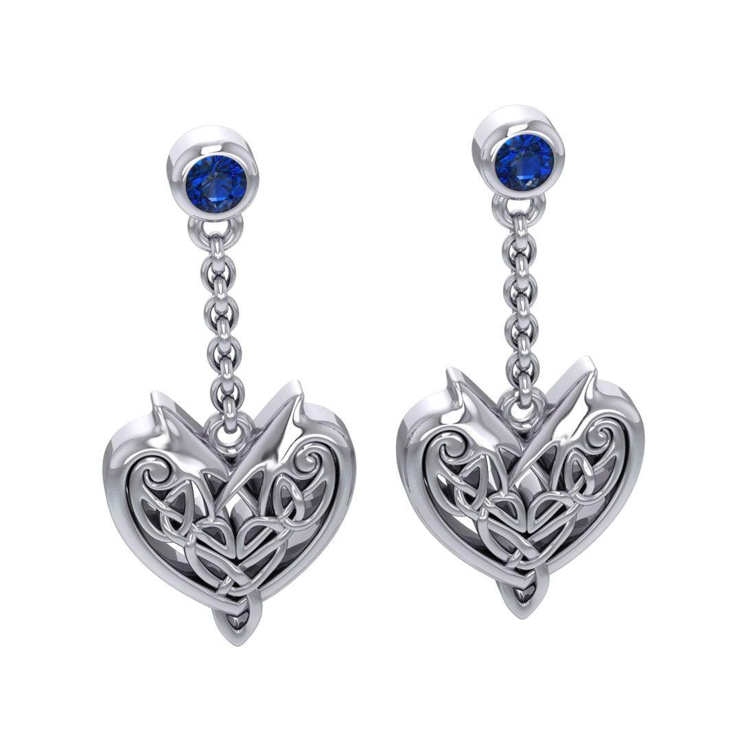 Joyous Celtic Hearts Silver Earrings TER210 - peterstone.dropshipping