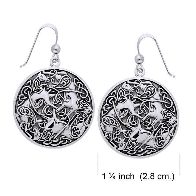 Celtic Knot Horse Silver Earrings TER996 Earrings