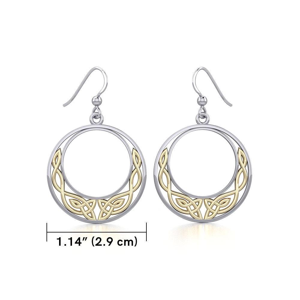 Celtic Moon Silver and 14K Gold accent Earrings TEV101 - peterstone.dropshipping