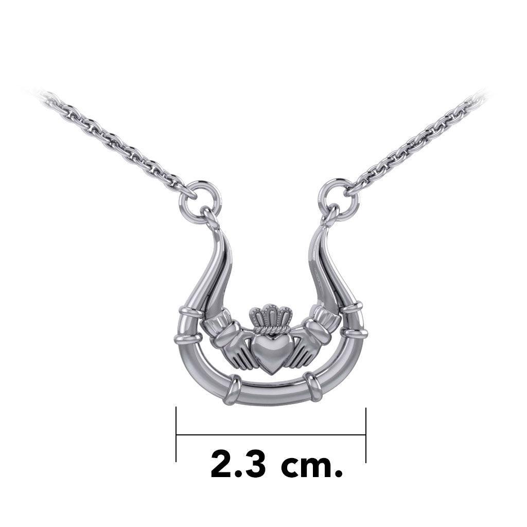 Irish Claddagh Silver Necklace TN067 - peterstone.dropshipping