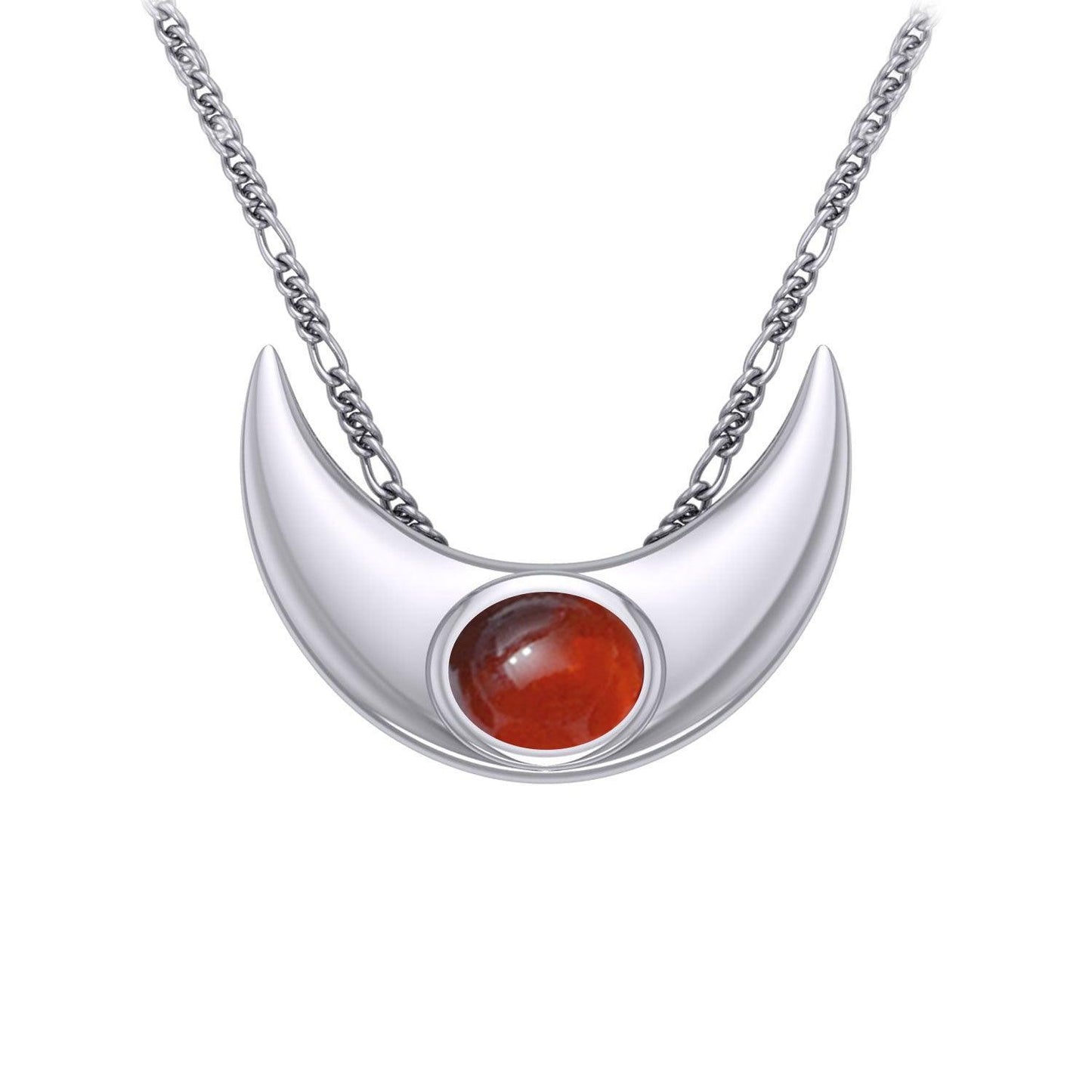 An elegant reminder of Crescent Moonโ€s power ~ Sterling Silver Necklace with Gemstone TN264 - peterstone.dropshipping