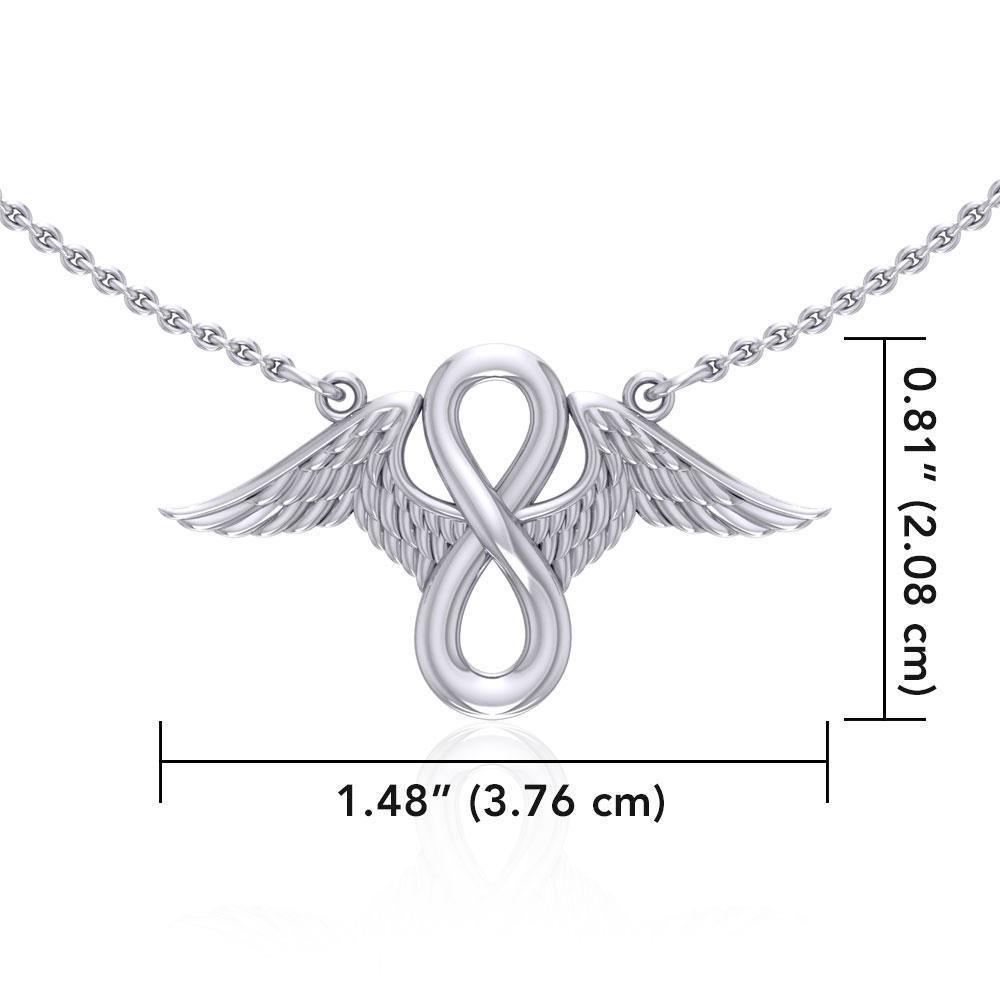 Angel Wings with Infinity Sterling Silver Necklace TNC445 Necklace