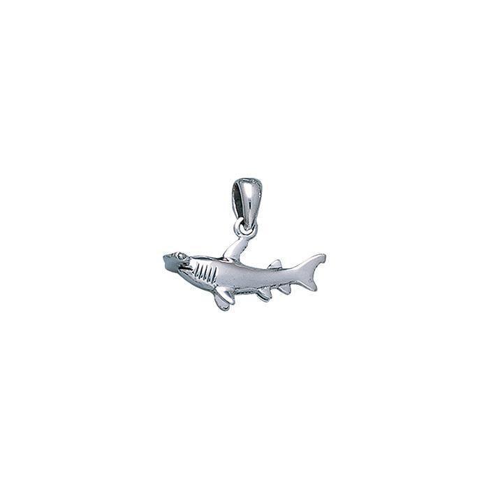 Explore the sea and start the journey ~ Sterling Silver Jewelry Hammerhead Shark Pendant TP2672 - peterstone.dropshipping