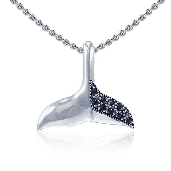 Marcasite Whale Tail Silver Pendant TP296 Pendant
