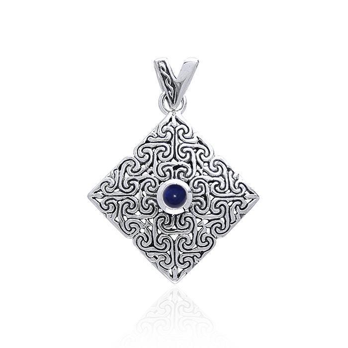 TP3448 Still Center Triskelia Silver Mandala Pendant