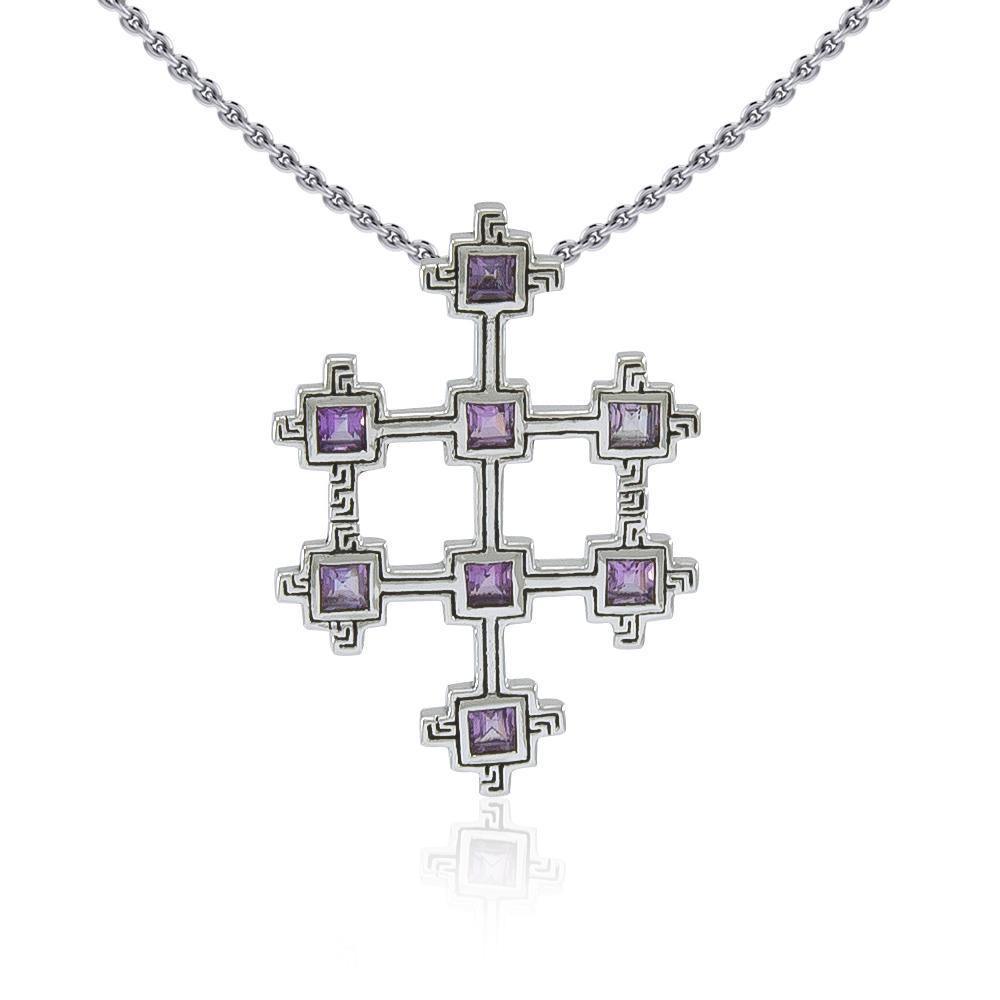 Book of Durrow Celtic Cross Silver Pendant TP3454 Pendant