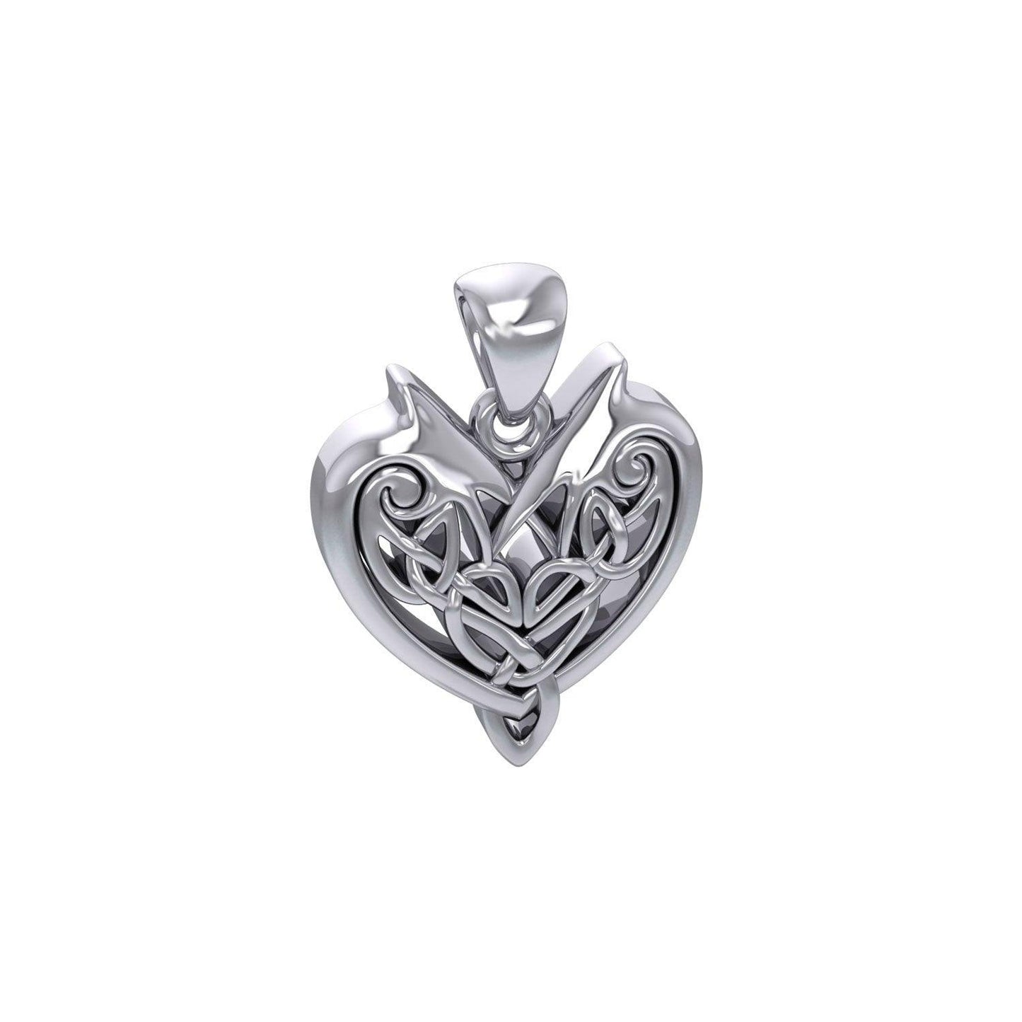 Joyous Celtic Heart Silver Pendant TP3515 - peterstone.dropshipping