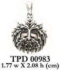 A solemn symbol of the natural world’s endless cycle ~ Sterling Silver Green Man Pendant Jewelry TPD983 - peterstone.dropshipping
