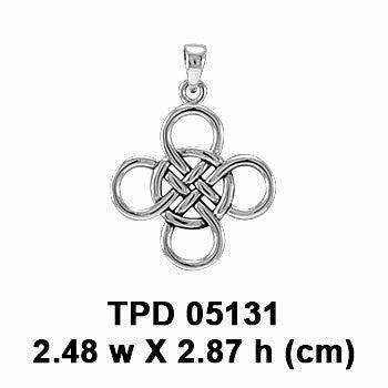 Celtic Four Point Infinity Knot Sterling Silver Pendant TPD5131 - peterstone.dropshipping
