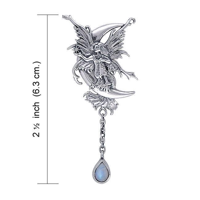 Stargazer Faery Silver Pendant with Dangling Gem TPD190 Pendant