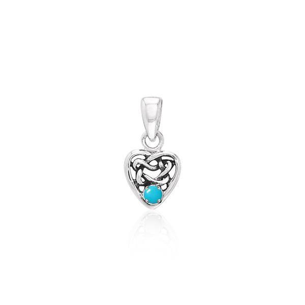 Celtic Knotwork Heart Birthstone Sterling Silver Pendant TPD2897 - peterstone.dropshipping