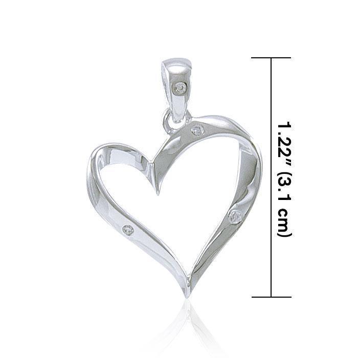 Elegant Heart Silver Pendant TPD2963 Pendant
